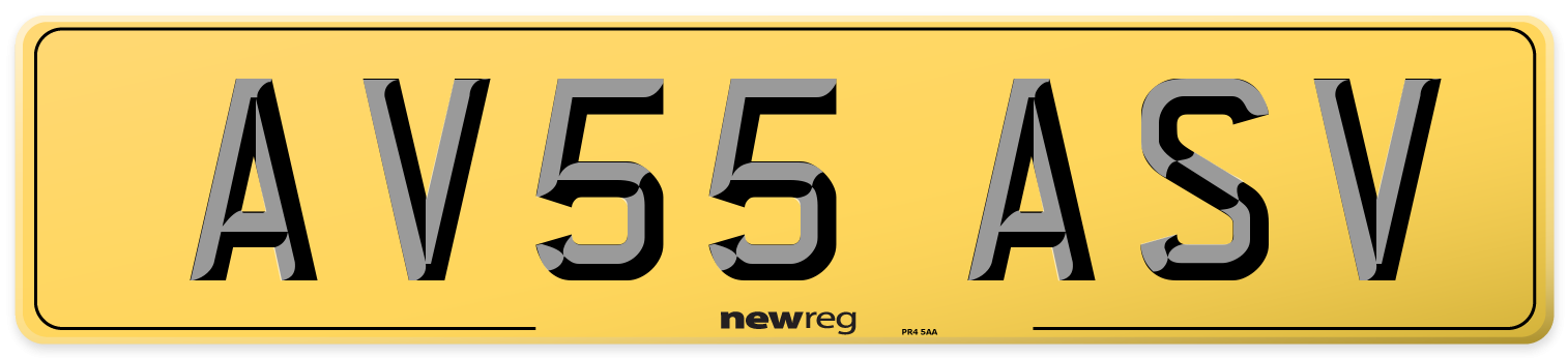 AV55 ASV Rear Number Plate