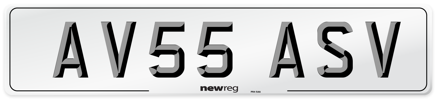 AV55 ASV Front Number Plate