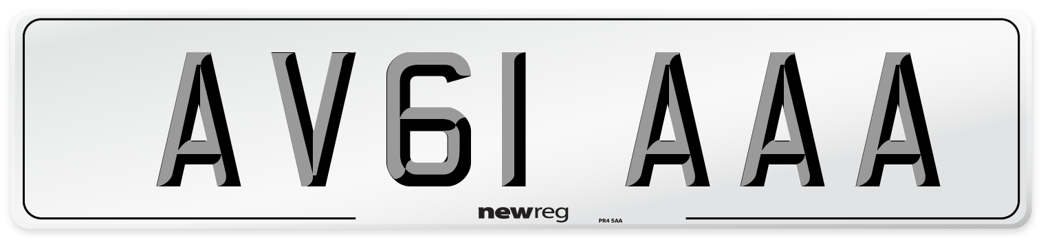 AV61 AAA Front Number Plate