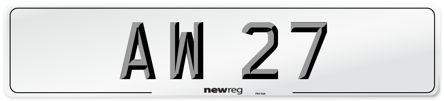 AW 27 Front Number Plate