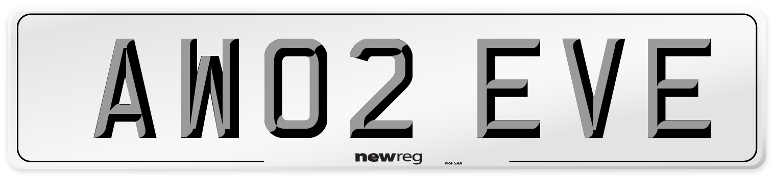 AW02 EVE Front Number Plate