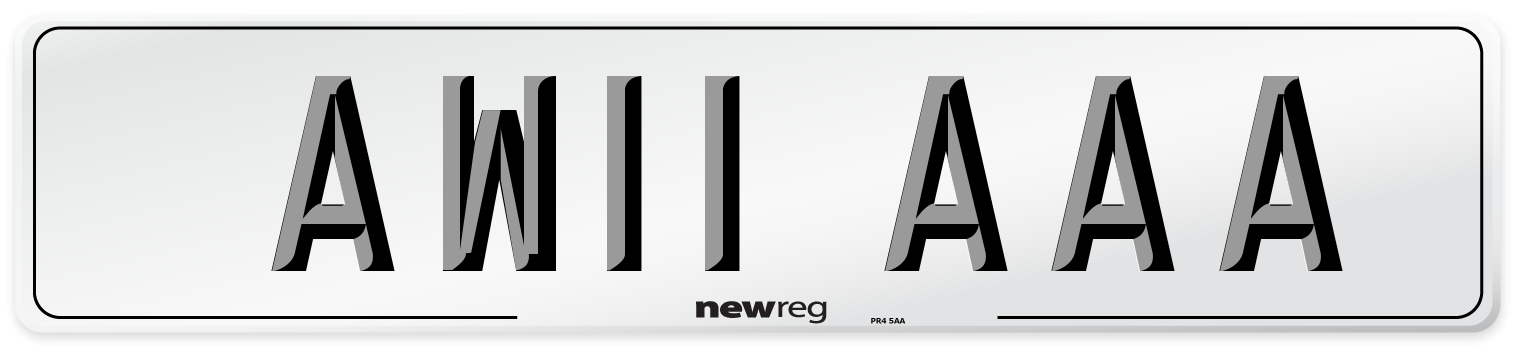AW11 AAA Front Number Plate