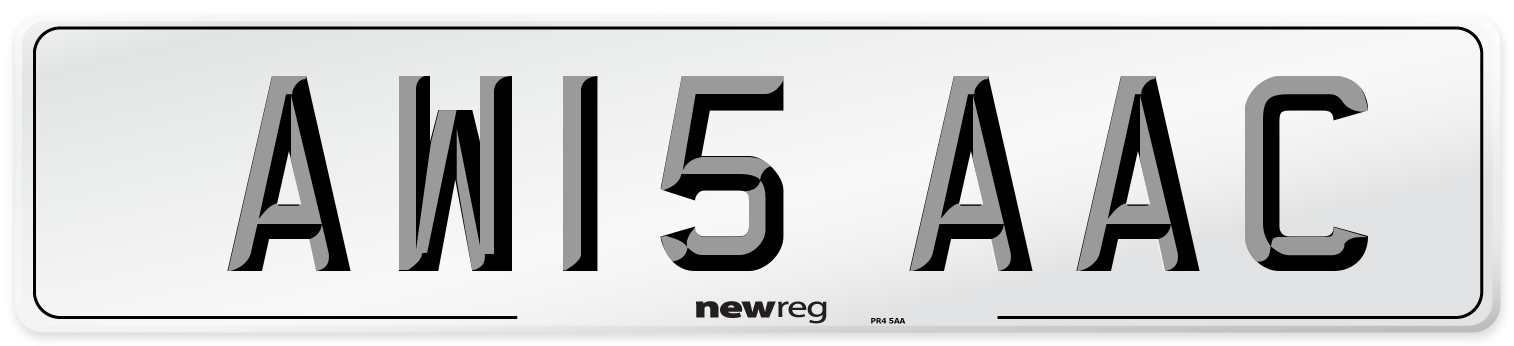 AW15 AAC Front Number Plate