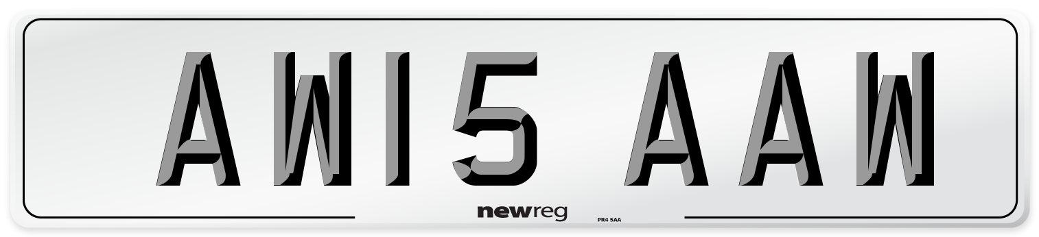 AW15 AAW Front Number Plate
