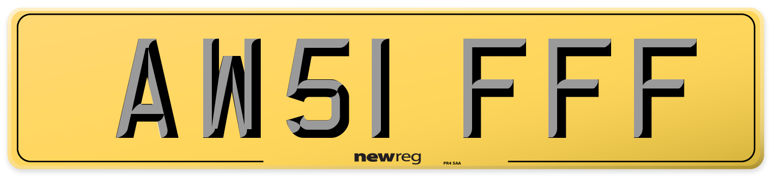 AW51 FFF Rear Number Plate
