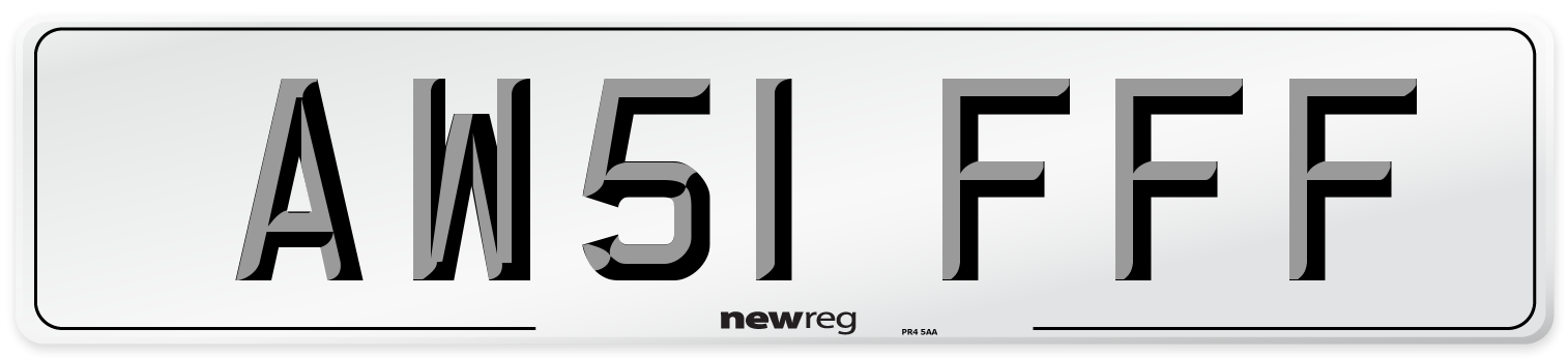 AW51 FFF Front Number Plate