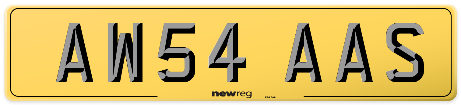AW54 AAS Rear Number Plate