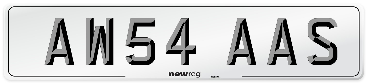 AW54 AAS Front Number Plate
