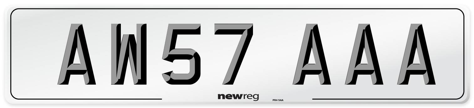 AW57 AAA Front Number Plate