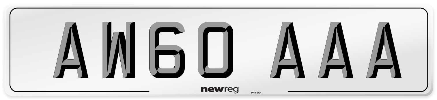 AW60 AAA Front Number Plate
