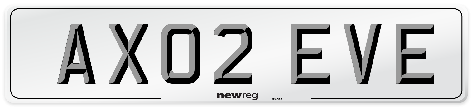 AX02 EVE Front Number Plate