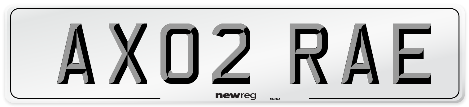AX02 RAE Front Number Plate