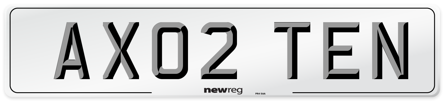 AX02 TEN Front Number Plate