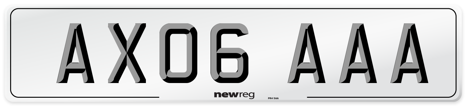 AX06 AAA Front Number Plate