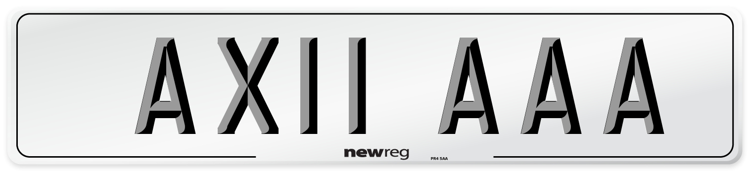 AX11 AAA Front Number Plate