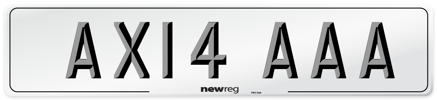 AX14 AAA Front Number Plate