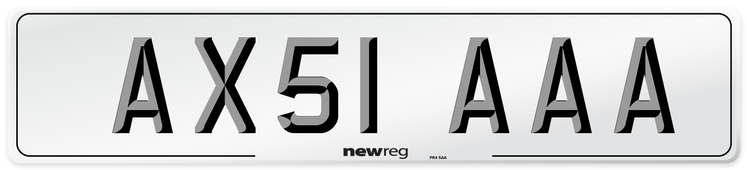 AX51 AAA Front Number Plate