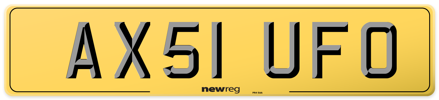 AX51 UFO Rear Number Plate