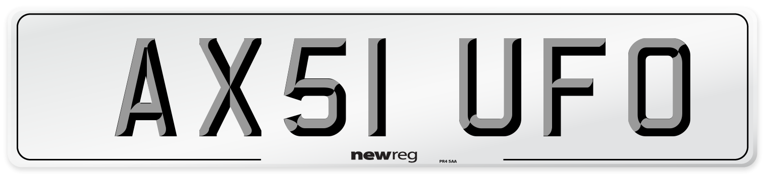 AX51 UFO Front Number Plate