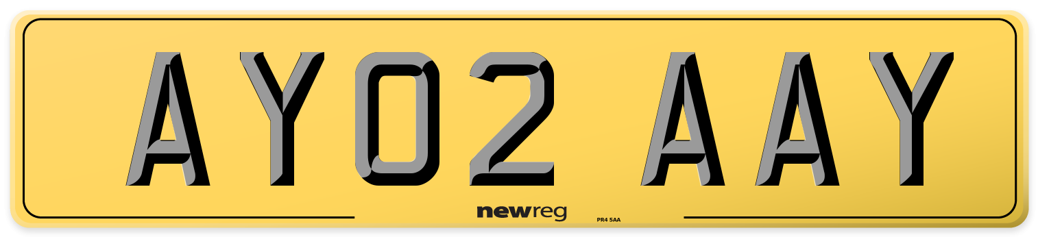 AY02 AAY Rear Number Plate