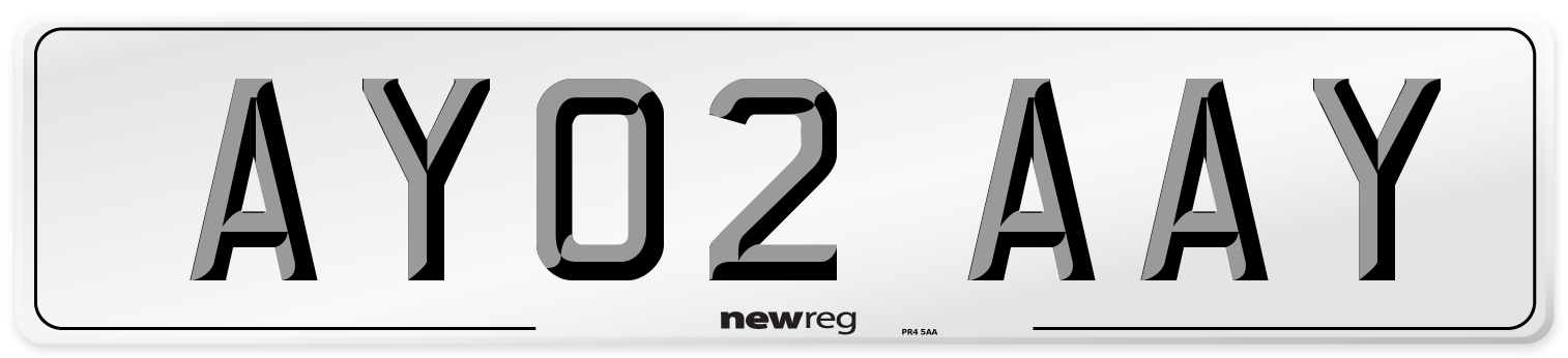 AY02 AAY Front Number Plate