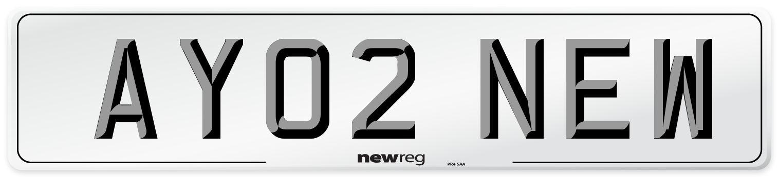 AY02 NEW Front Number Plate