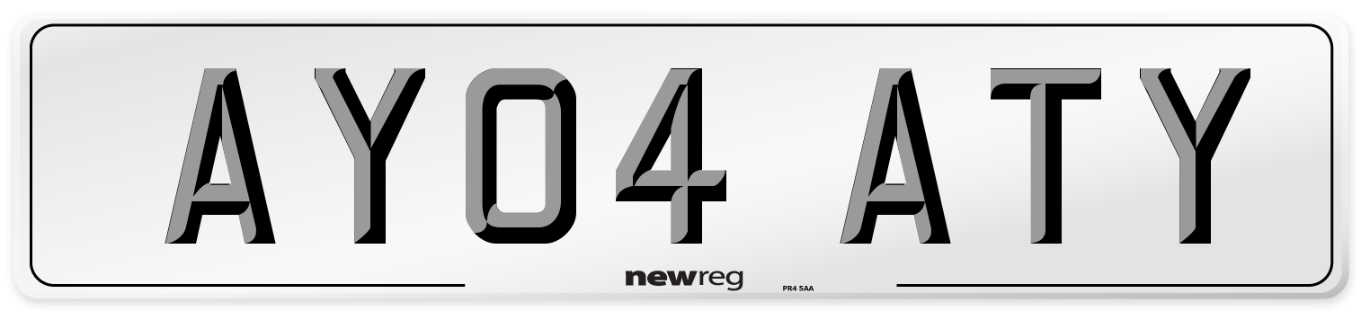 AY04 ATY Front Number Plate