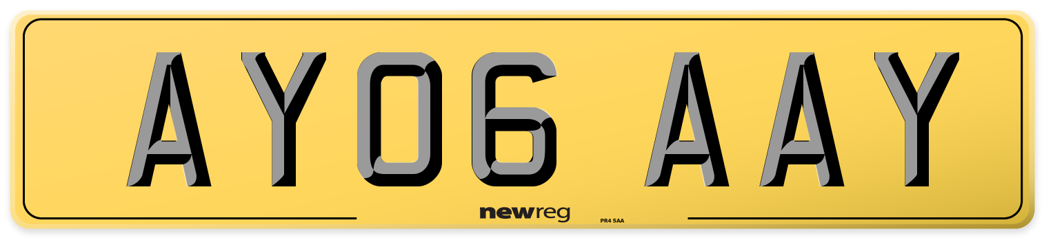 AY06 AAY Rear Number Plate