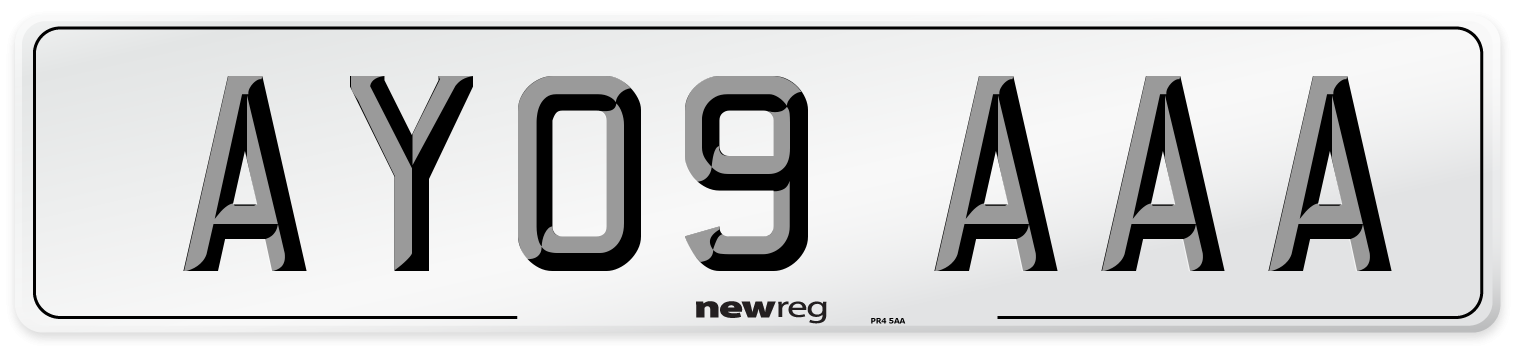 AY09 AAA Front Number Plate