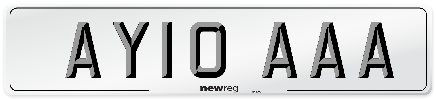 AY10 AAA Front Number Plate