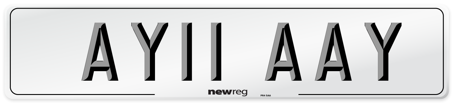 AY11 AAY Front Number Plate