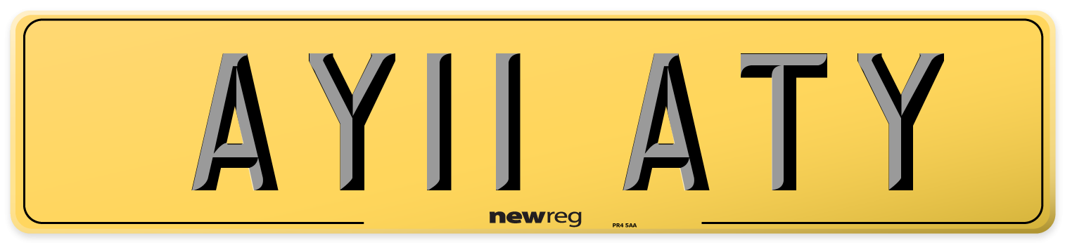 AY11 ATY Rear Number Plate