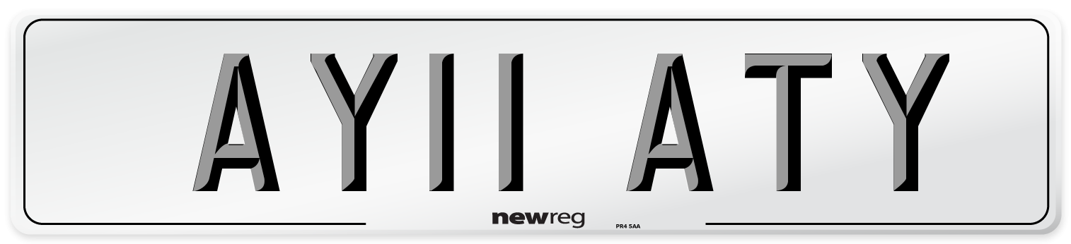 AY11 ATY Front Number Plate