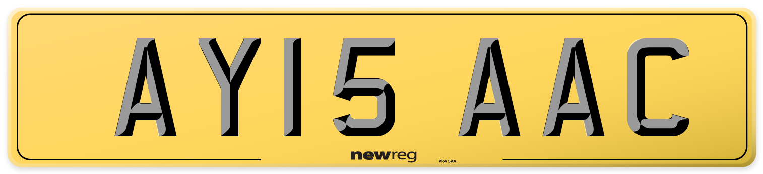 AY15 AAC Rear Number Plate