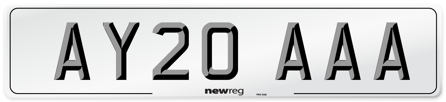 AY20 AAA Front Number Plate