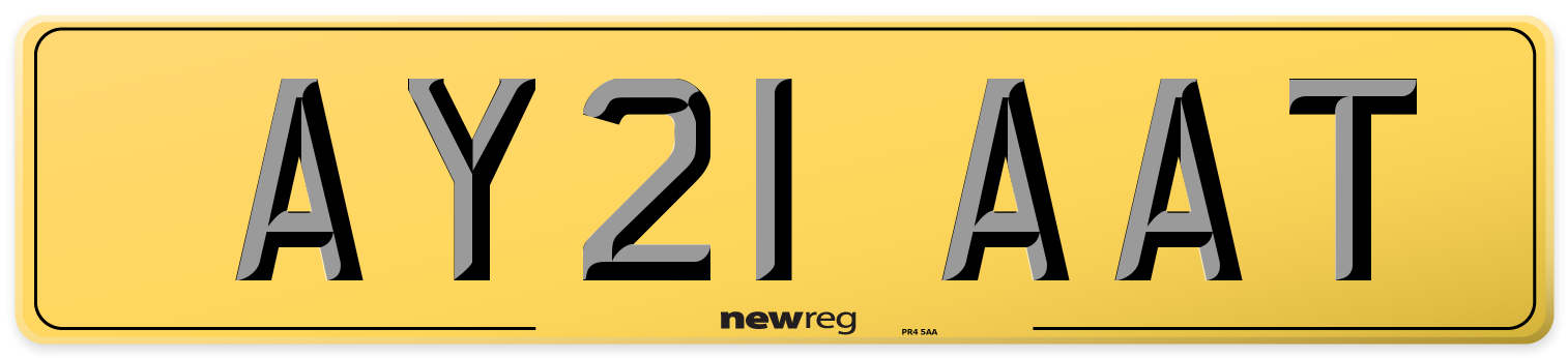 AY21 AAT Rear Number Plate