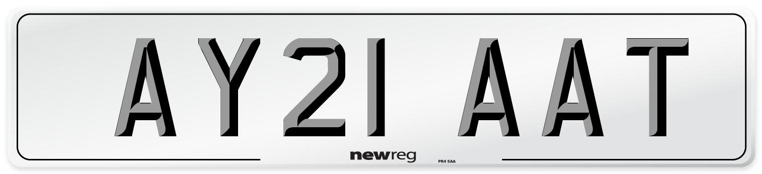 AY21 AAT Front Number Plate