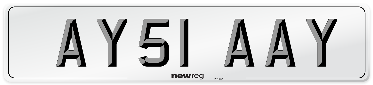 AY51 AAY Front Number Plate
