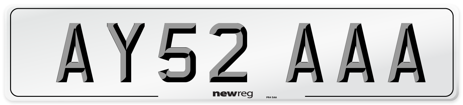 AY52 AAA Front Number Plate