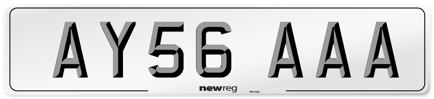 AY56 AAA Front Number Plate