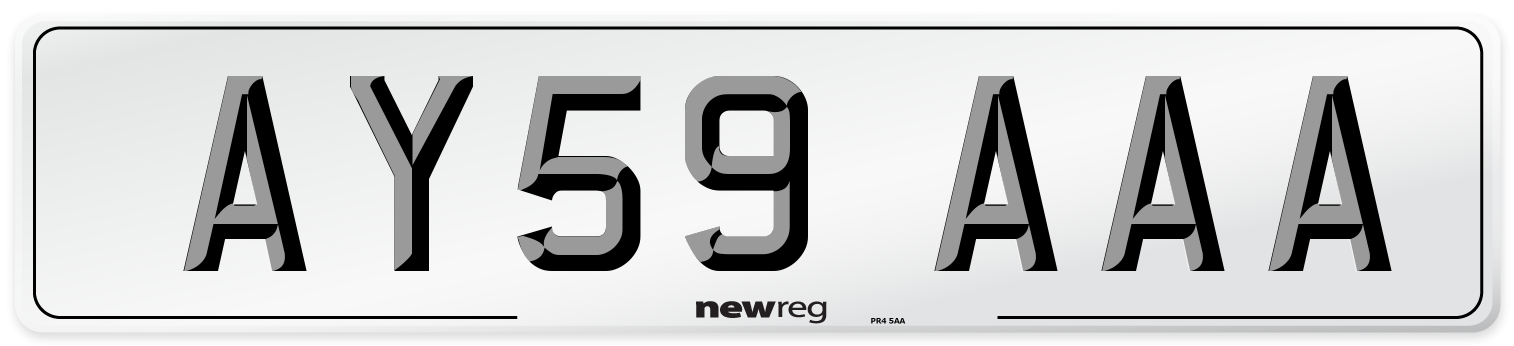 AY59 AAA Front Number Plate