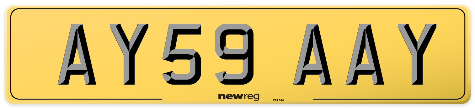 AY59 AAY Rear Number Plate