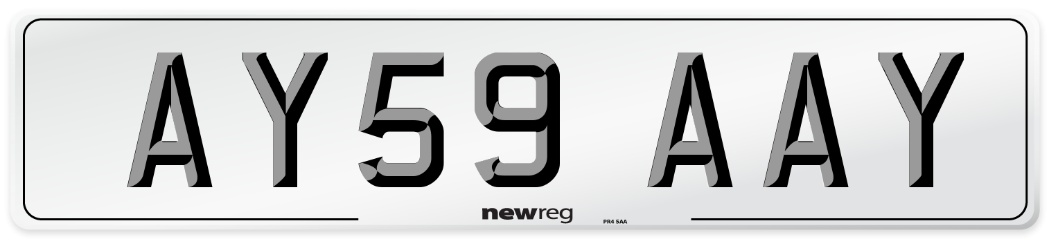 AY59 AAY Front Number Plate
