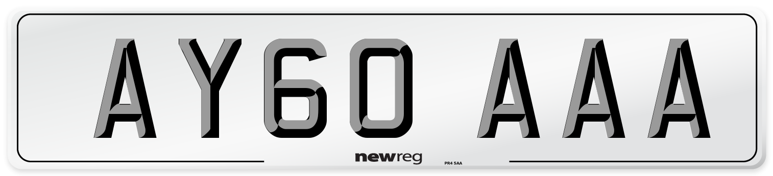AY60 AAA Front Number Plate