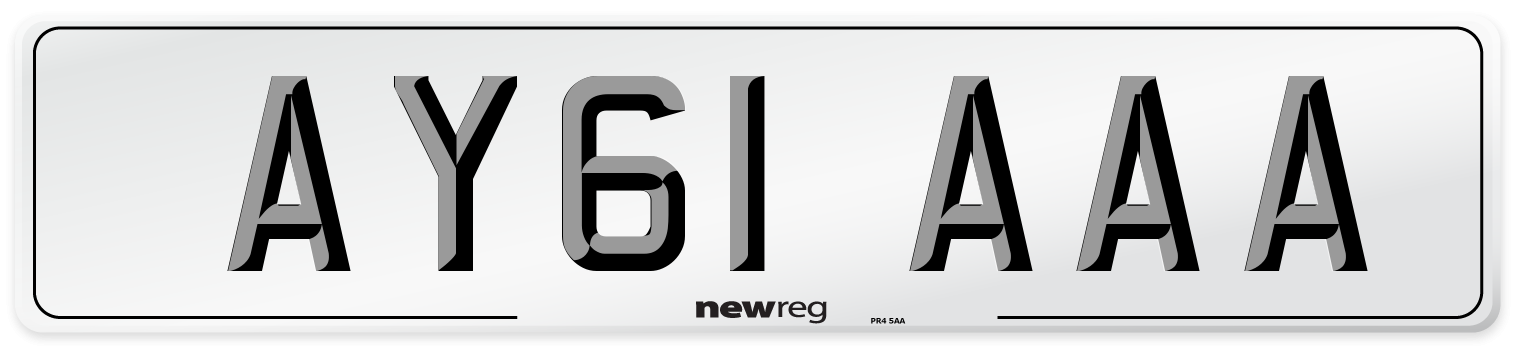 AY61 AAA Front Number Plate