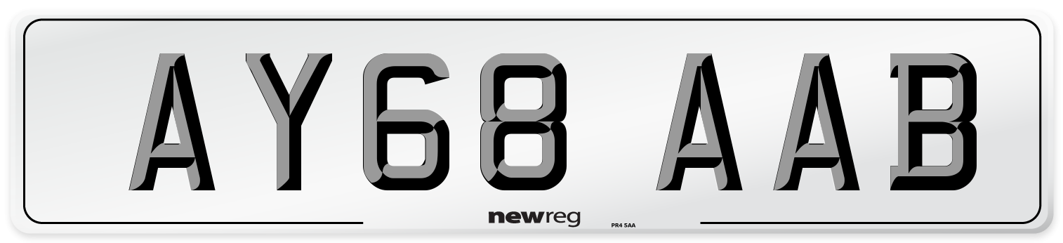 AY68 AAB Front Number Plate