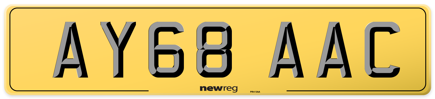 AY68 AAC Rear Number Plate