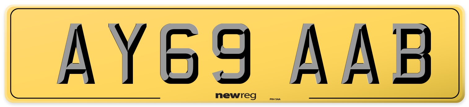 AY69 AAB Rear Number Plate