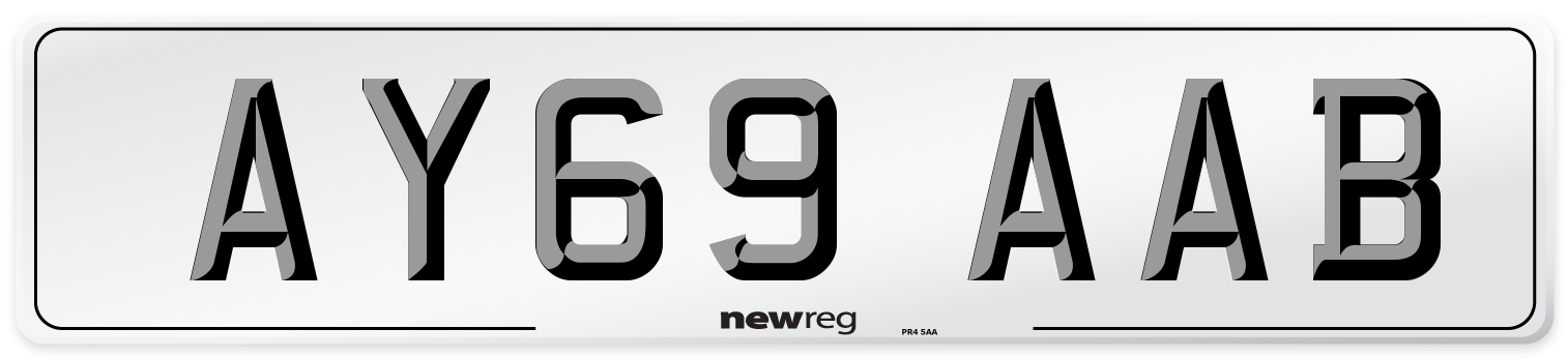 AY69 AAB Front Number Plate