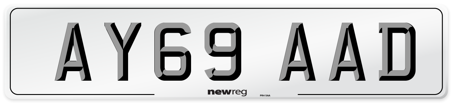 AY69 AAD Front Number Plate